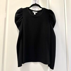 Elegant Black Puff Sleeve Top